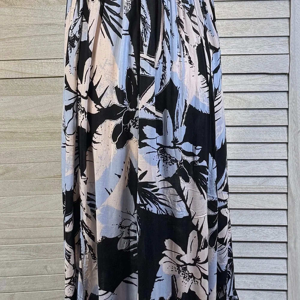 Free People Maxi Purple & Black Smocked Dress Small Fairycore Cottagecore Boho